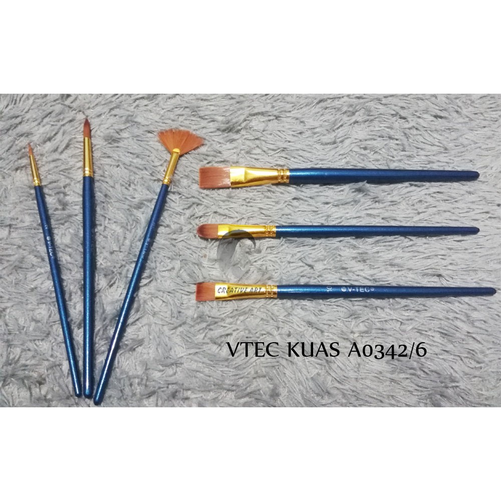 V-Tec Artist Brush A0342 Set 6 / VTEC Kuas Lukis isi 6 /Kuas Lukis Set
