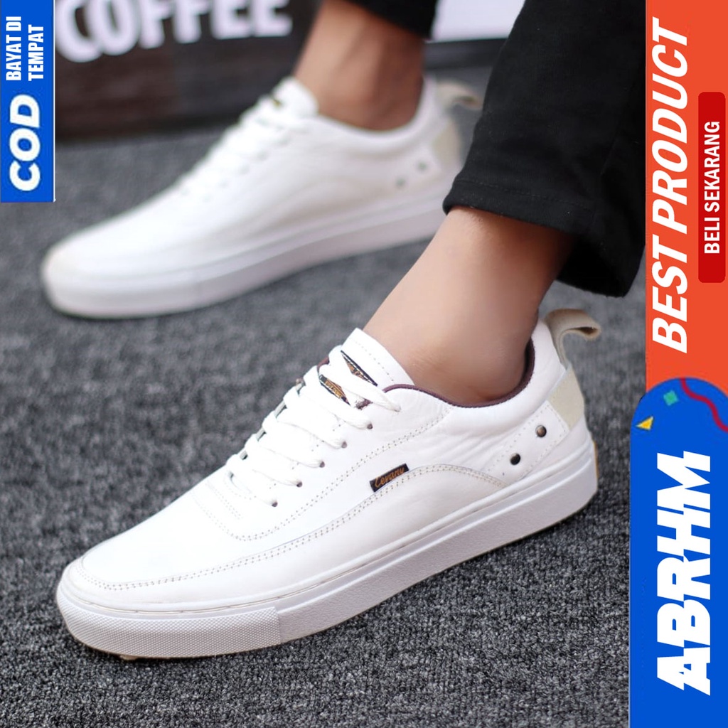 Sepatu Formal Kulit Asli Full Hitam Tali Pantofel Pria Kerja ABRHM CYRE