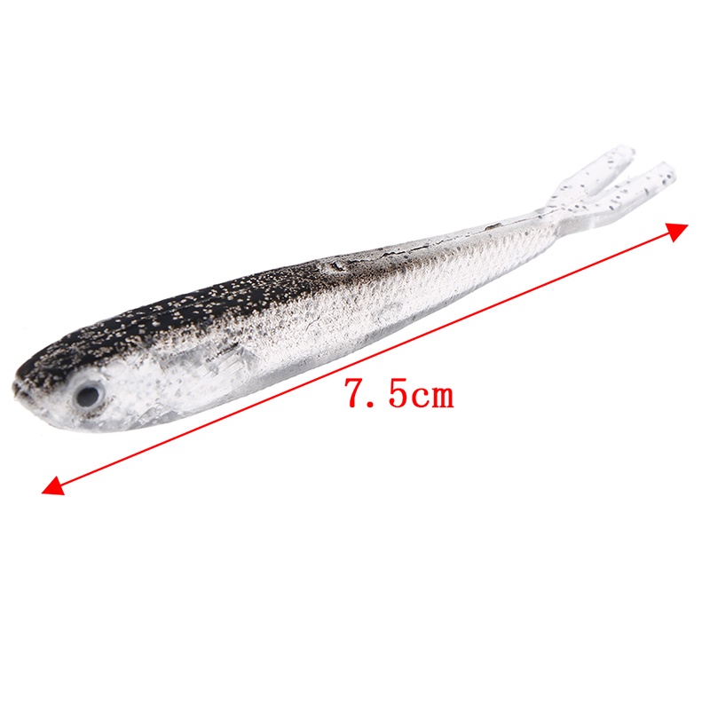 {LUCKID}10Pcs 80Mm Soft Fishing Lure Tiddler Swimbait Artificial Bait Tackle Minnow