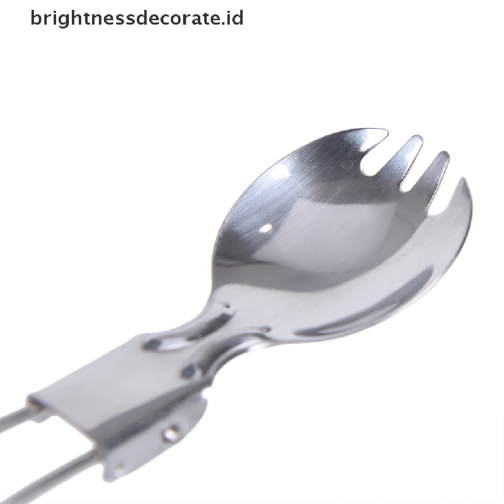 [birth] Folded Spoon Spork Outdoor Tableware Camping Cookware Folded Flatware For Picnic  [ID]