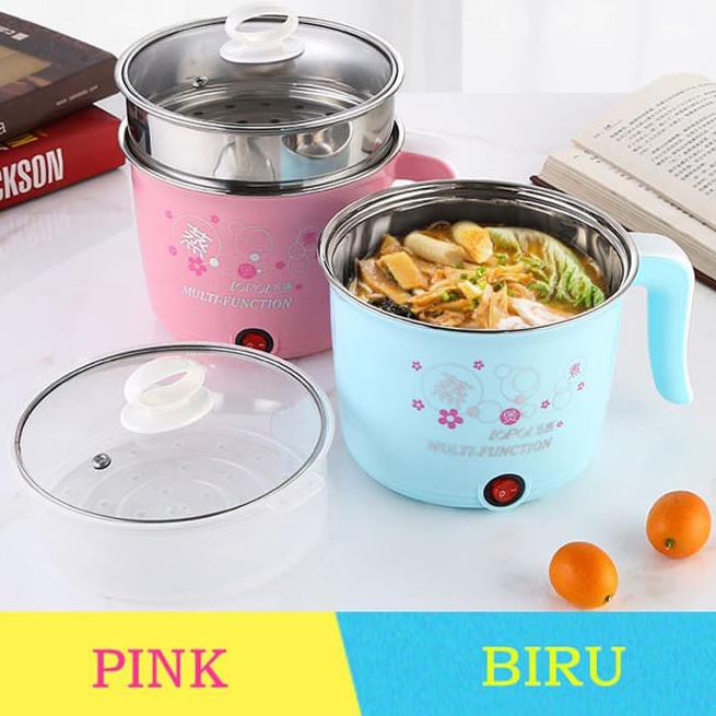 Qor9 Electric Cooking Pot 18Cm / Pemanas Air/Telur - Biru Muda Swh3