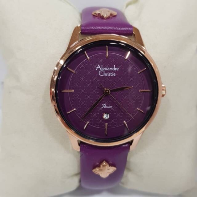 Jam tangan wanita ALEXANDRE CHRISTIE AC 2777 PURPLE  ORIGINAL