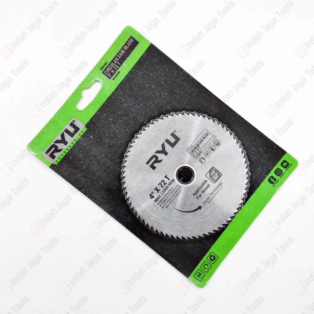 RYU 4&quot; X 72T Mata Pisau Potong Kayu 4 Inch Circular Saw Blade 72 T