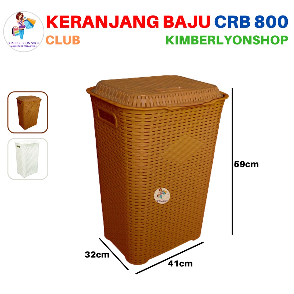 Keranjang Baju Pakaian Serbaguna Laundry Basket Plastik CRB 800 Club