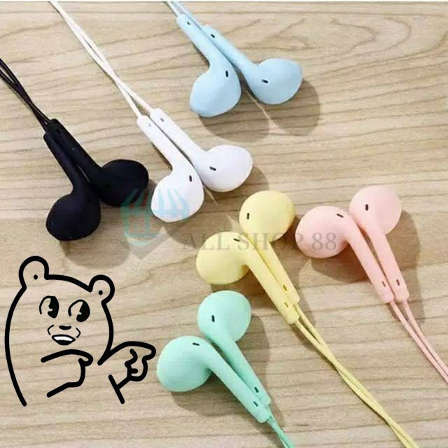 HEADSET HANDSFREE U19 MACARON  Handsfree Earphone  REALME R09 R10 Microphpone