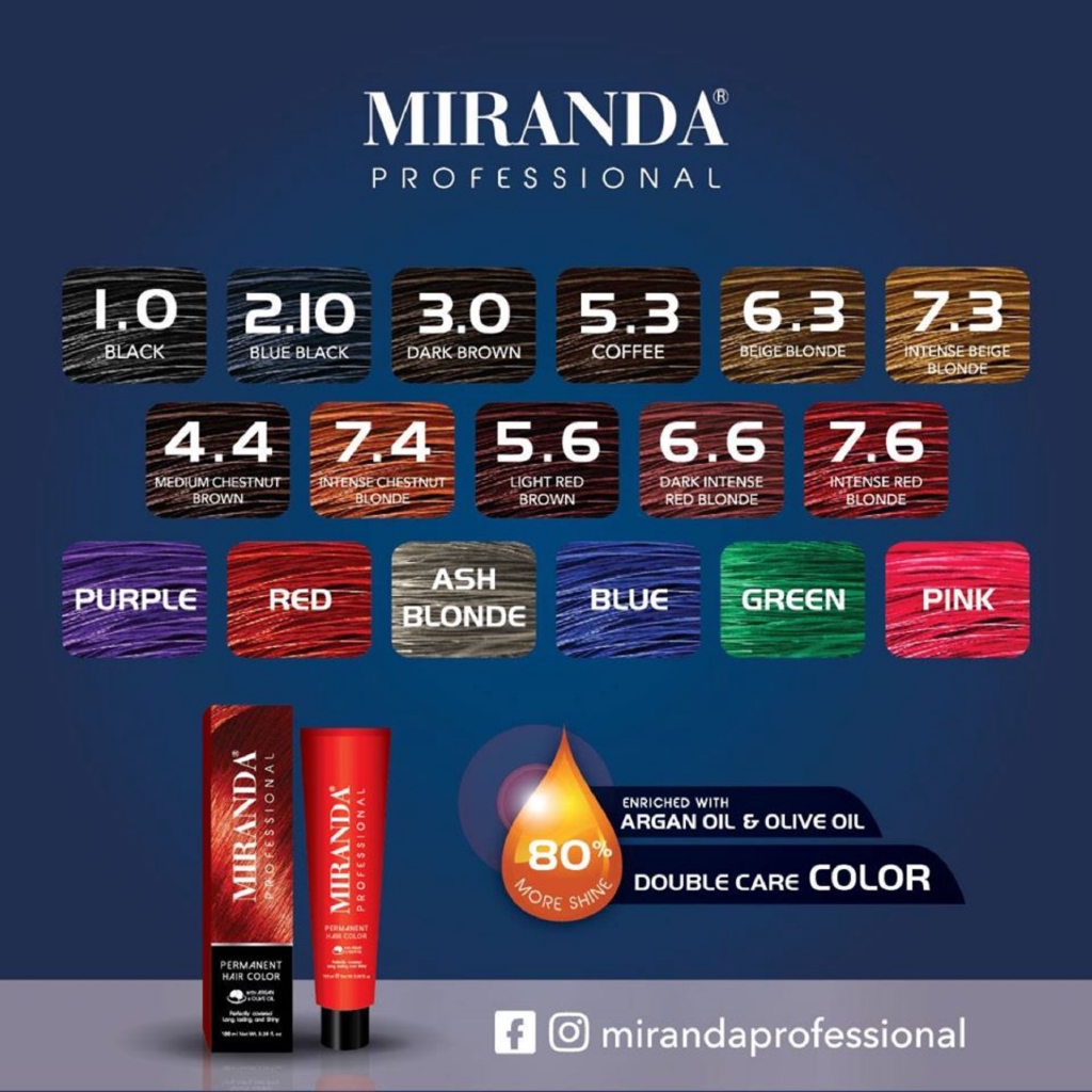 

Miranda Professional Permanent Hair Color 100 ml - Black