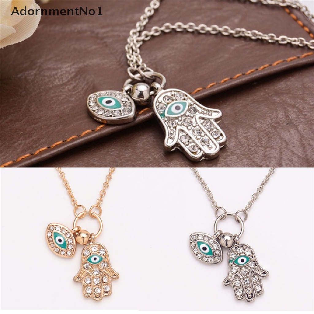 (AdornmentNo1) Kalung Rantai Dengan Liontin Tangan Fatima Hamsa Untuk Wanita