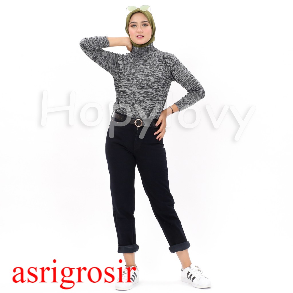 Celana Boyfriend Jeans Wanita Warna Hitam Daveena Ukuran Sampai Jumbo