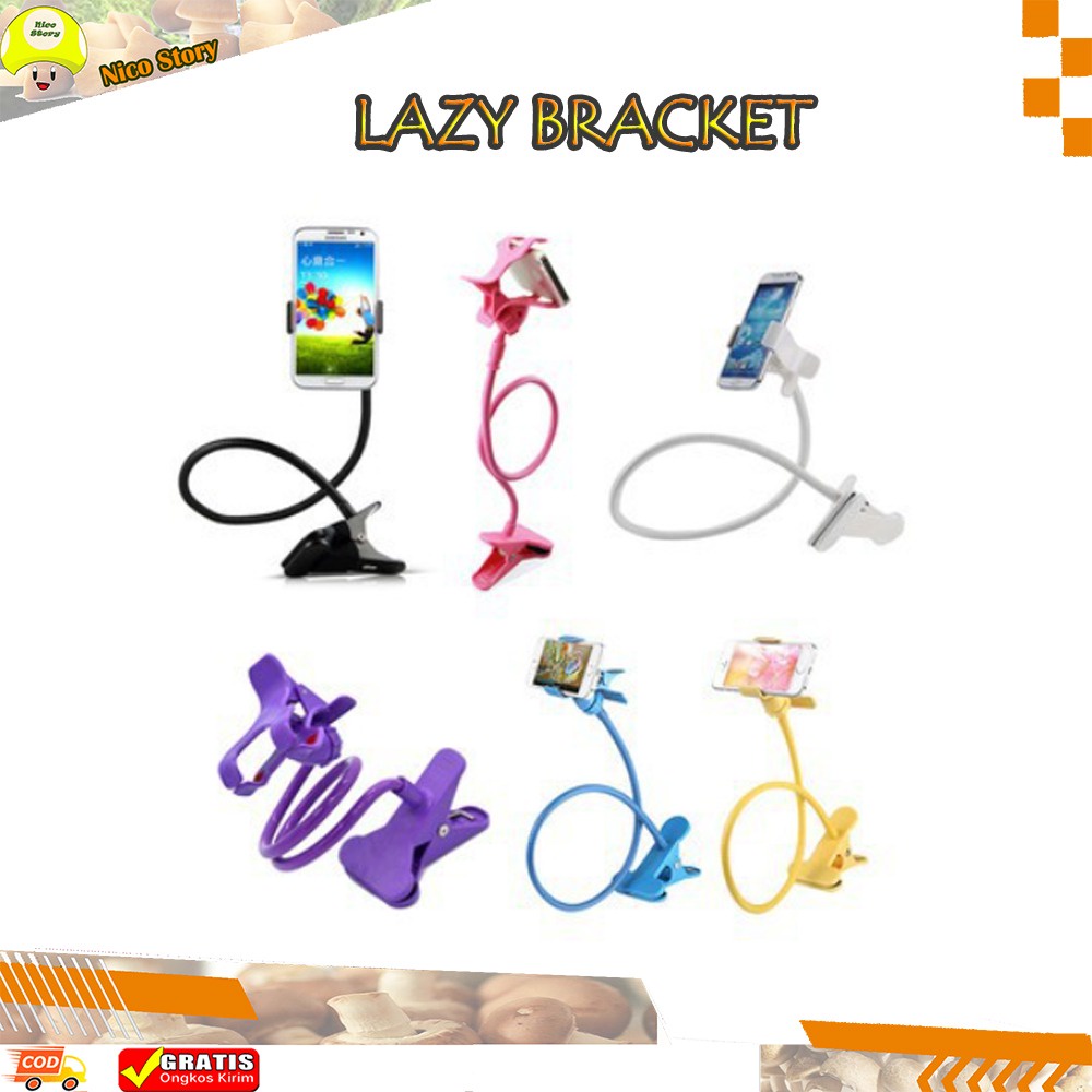 (NCS) Lazypod Mount Lazy Bracket Penjepit Smartphone Phone Monopod Jepsis HP di Meja Phone Holder