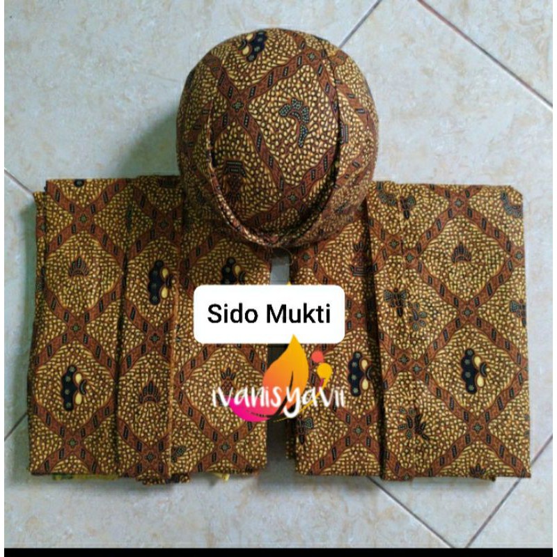 Set Jarik INSTAN + Blangkon (ModeL Jawa/ Sunda), Motif Sido Mukti