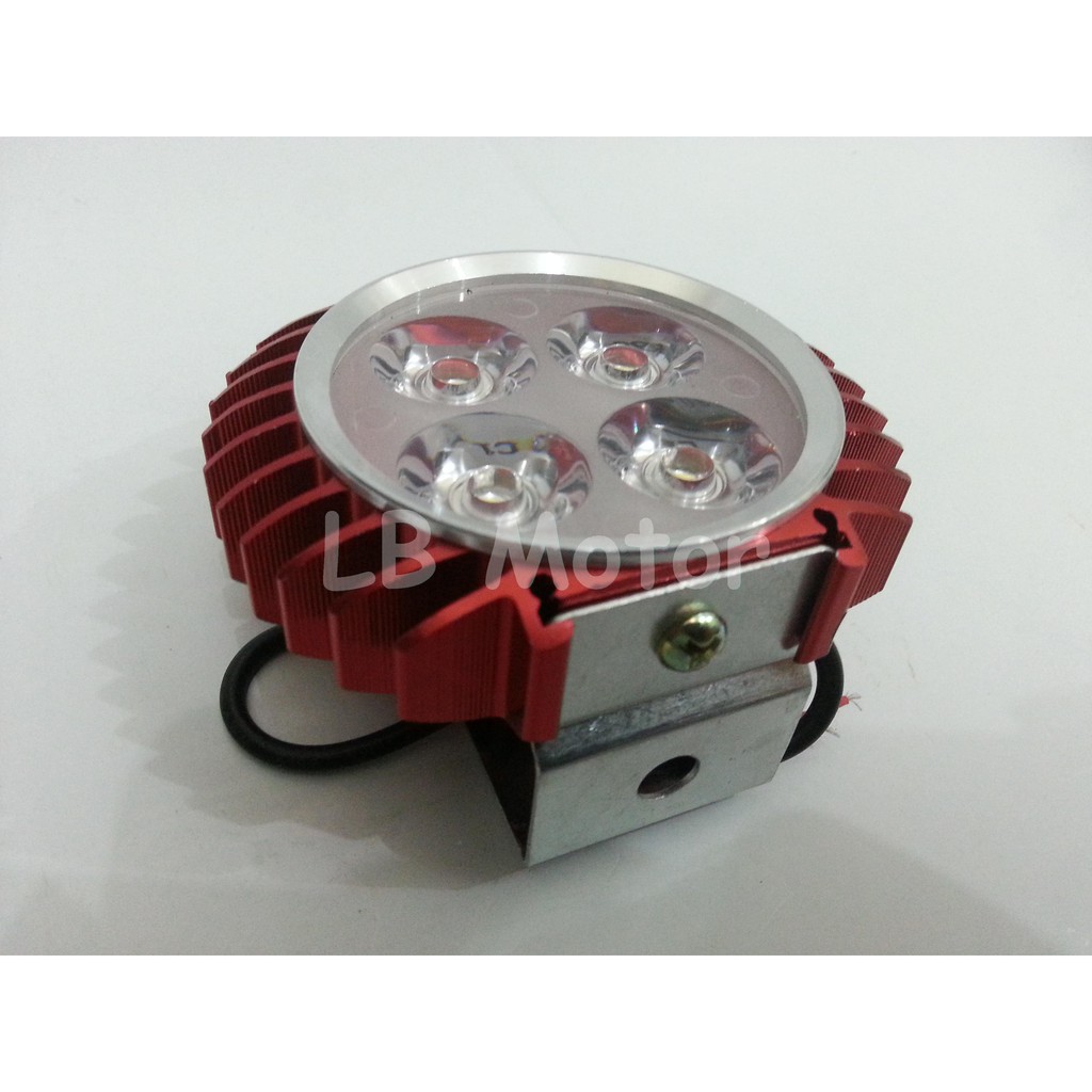 Lampu Tembak Sorot LED 4 Mata Variasi Motor Merah