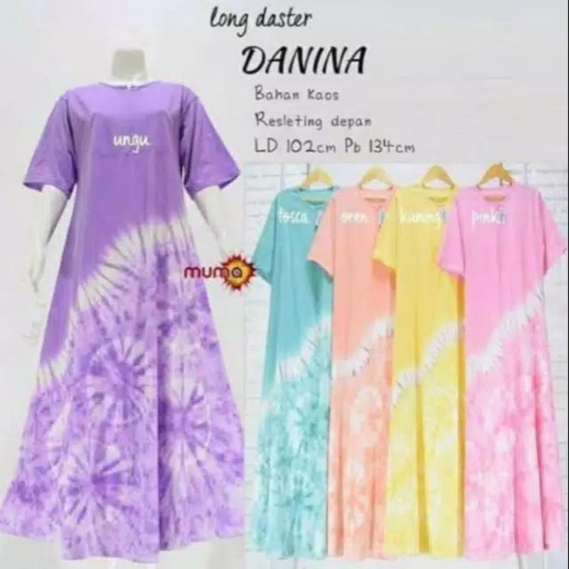 (COD) long daster DANINA/daster busui/daster murah/daster kaos tiedye
