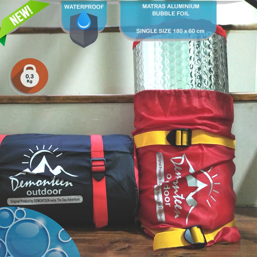 Matras bubble double alumunium foil untuk alas tenda camping hiking travelling survival almunium