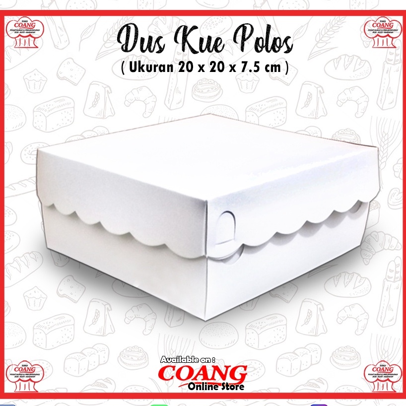 

DOOS KUE POLOS 20 X 20 X 7,5 CM @20 PCS