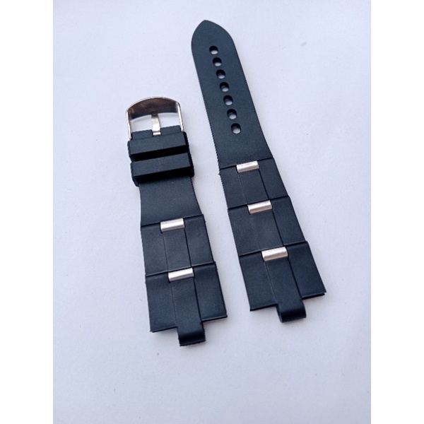 Tali BVLGARI DIAGONO AL38A Strap Tali Jam Tangan Bvlgari Rubber hitam strap jam bulgai 16mm 20mm 24mm