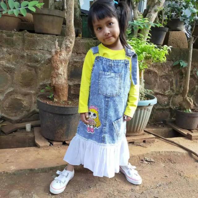 OVERALL JEANS ANAK PEREMPUAN | LAMPU LED | LOL MUSIK