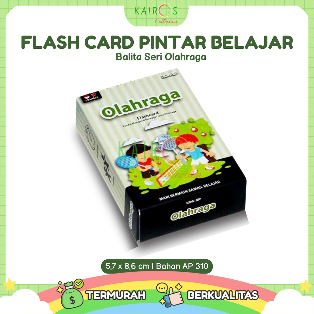 Flashcard / Flash Card Kartu Pintar Belajar Balita  Seri Olahraga