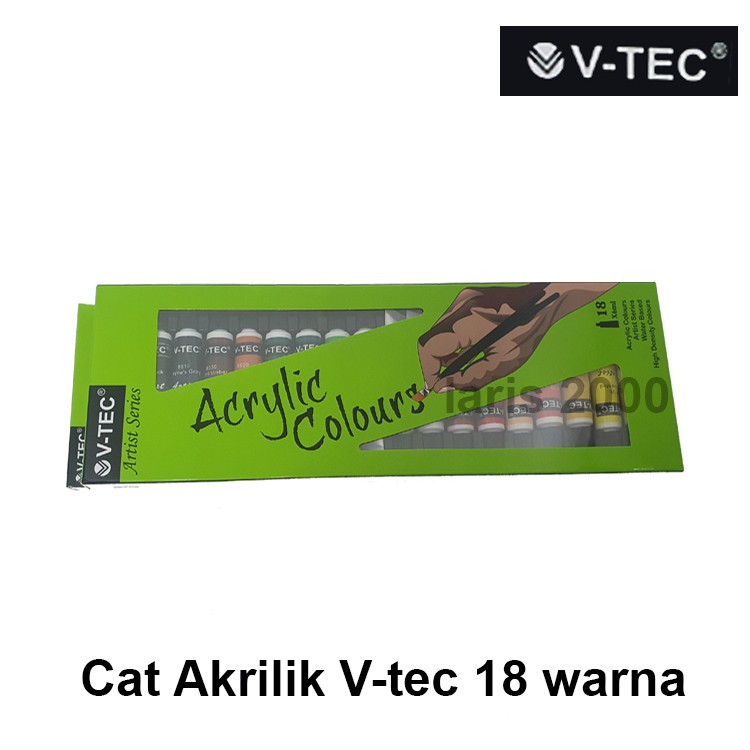 

HJK V-tec Cat Akrilik / Cat Acrylic Colour Paint Set 18 Warna Vtec Lukis Kanvas