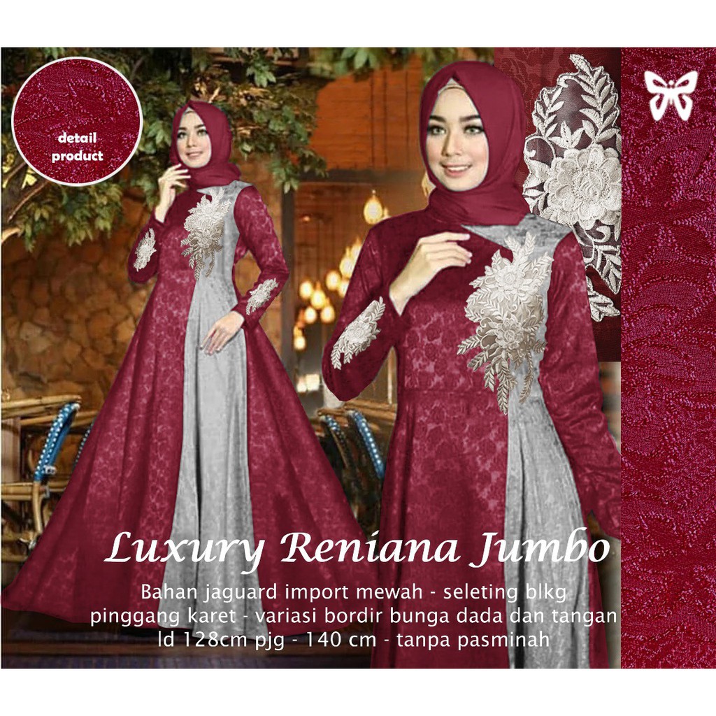 HOPYLOVY - Gamis Wanita Jumbo Terbaru Reniana Luxury