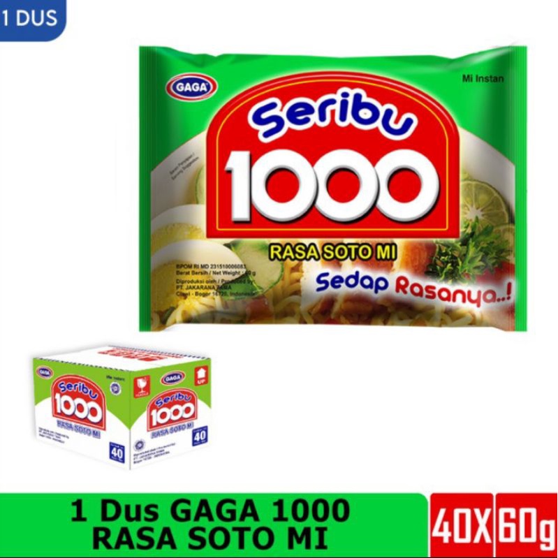 

1 Dus isi 40pcs- GAGA 1000 Rasa Soto Mi