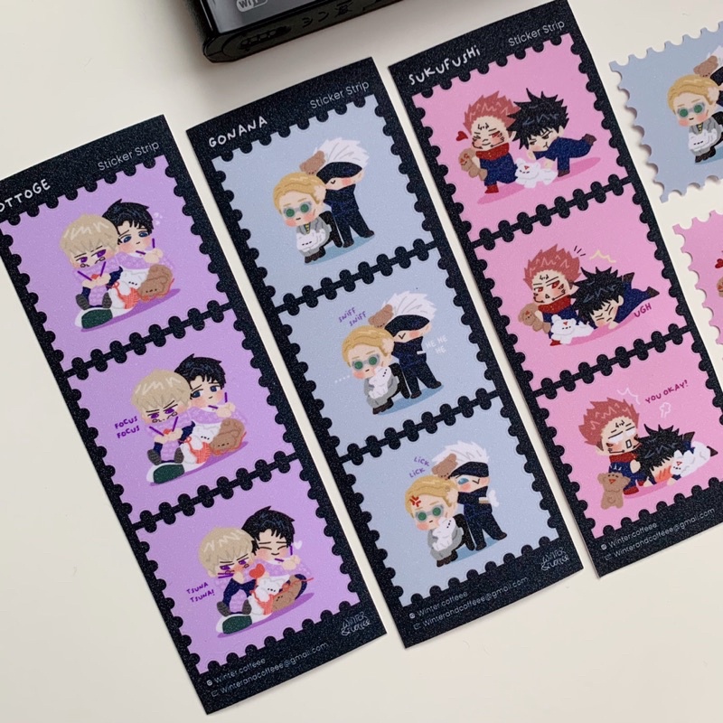 JUJUTSU KAISEN COUPLES - GLITTER STICKER STRIP