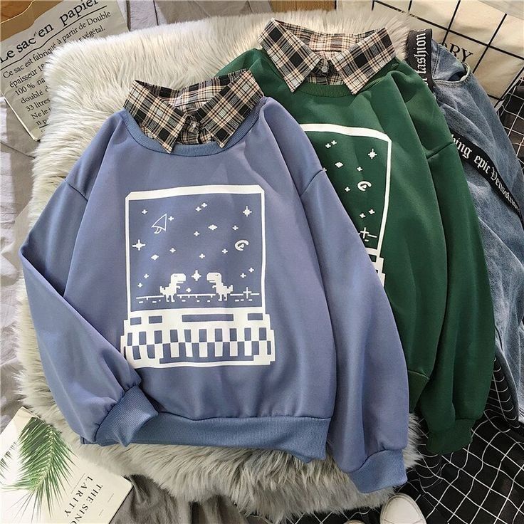SWEATER UNISEX WANITA CASUAL DINO GAME VERSUS FLEECE TEBAL HALUS PREMIUM TERBARU,