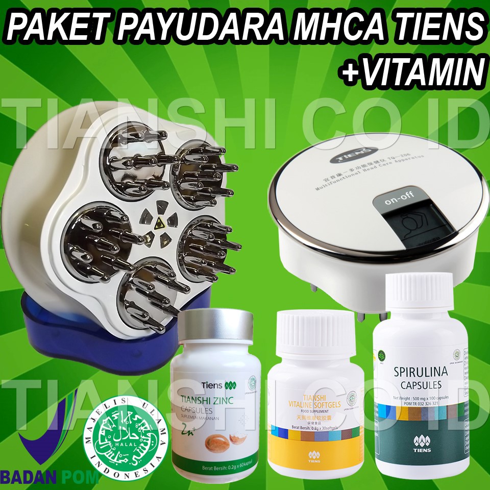 Paket Pengencang Payudara MHCA Tiens+MaskerSpirulina+Vitaline+Zinc Murah