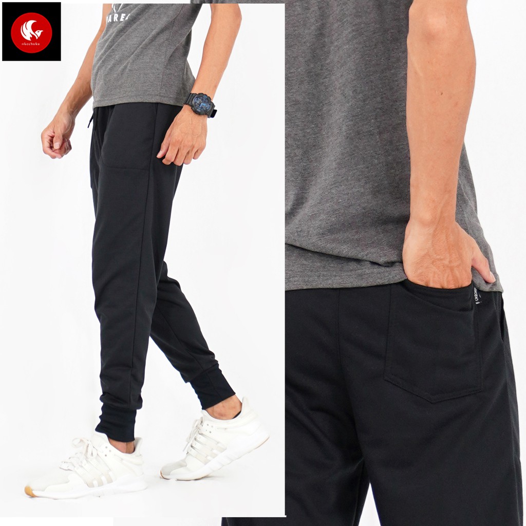 OKECHUKU Brooklyn Celana Panjang Pria Polos Basic Jogger Pant / Joger Pants-Hitam