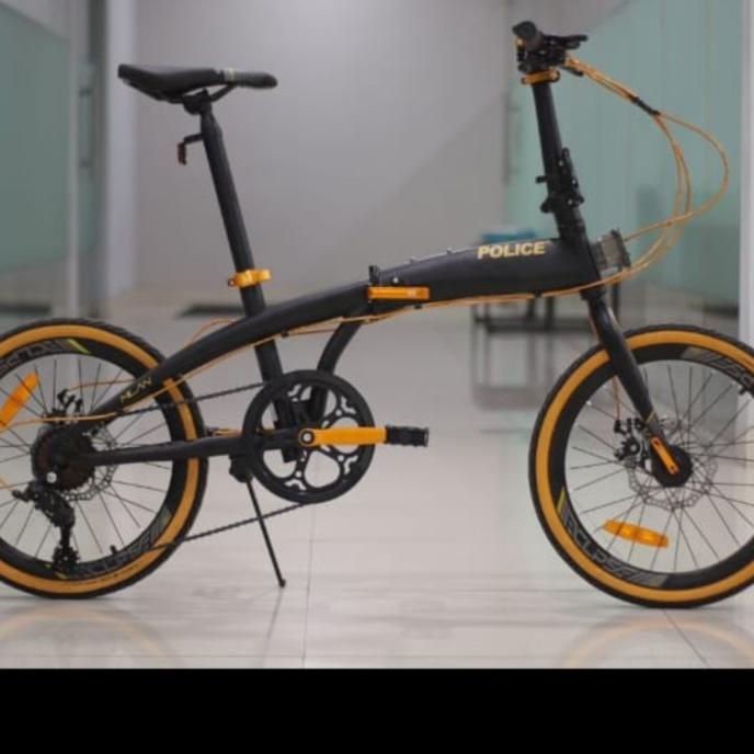 Sepeda Lipat Element Police Milan 8 speed (20 Inch) Bonus Helm RMB