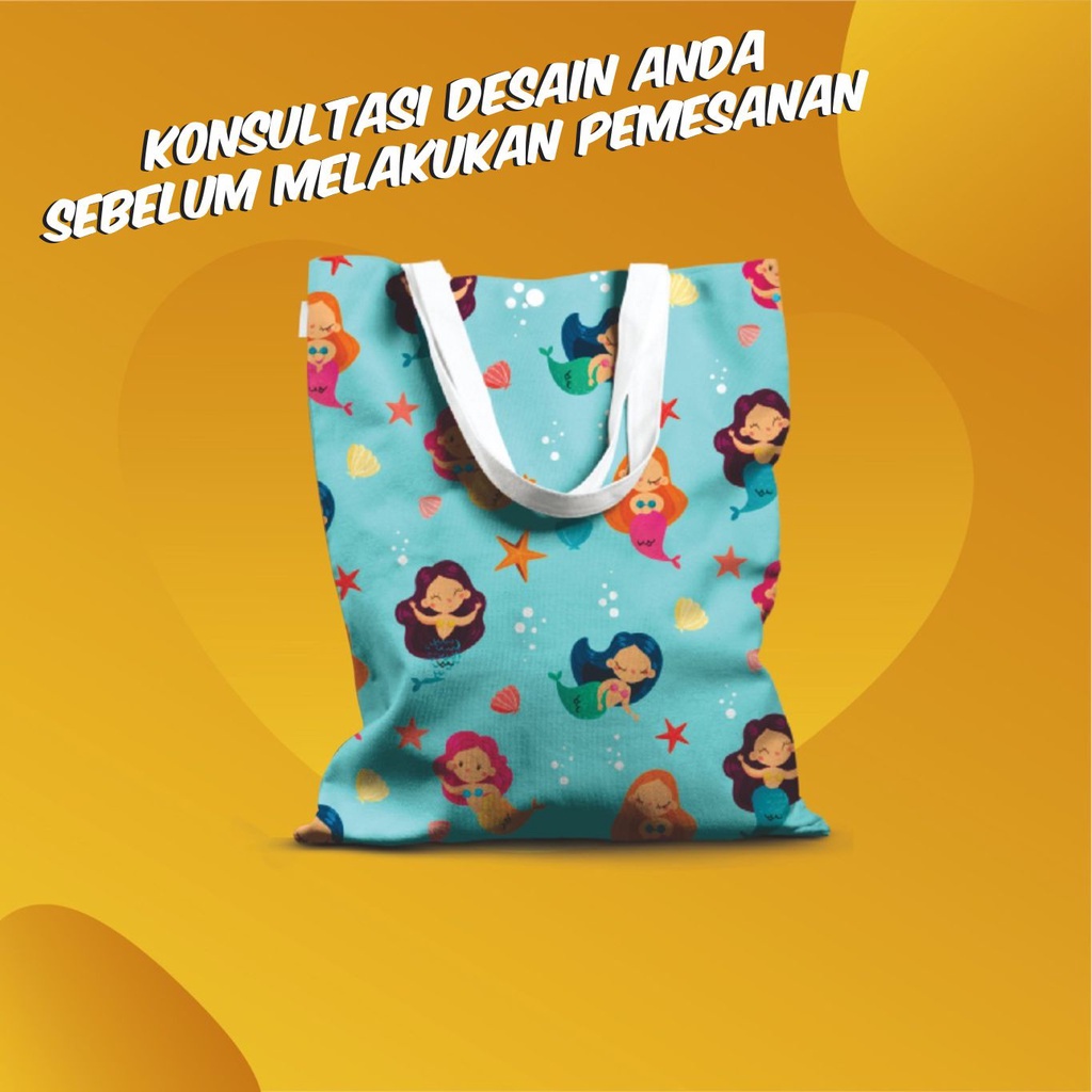 TOTE BAG PRINT SUBLIM DESAIN CUSTOM/GOGREEEN/RAMAH LINGKUNGAN