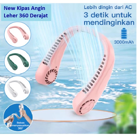 KP015 Mini Fan Neck Elektrik / Kipas Angin Gantung Leher Portable USB