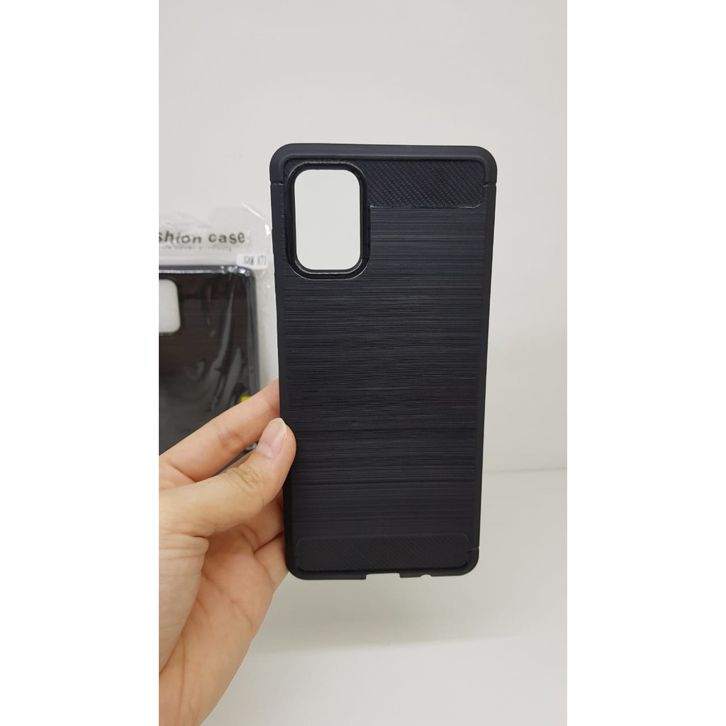 iPaky Carbon Samsung A71 6.7 inchi Slim Fit Carbon Soft Case Samsung A715F Fiber Multi Carbon