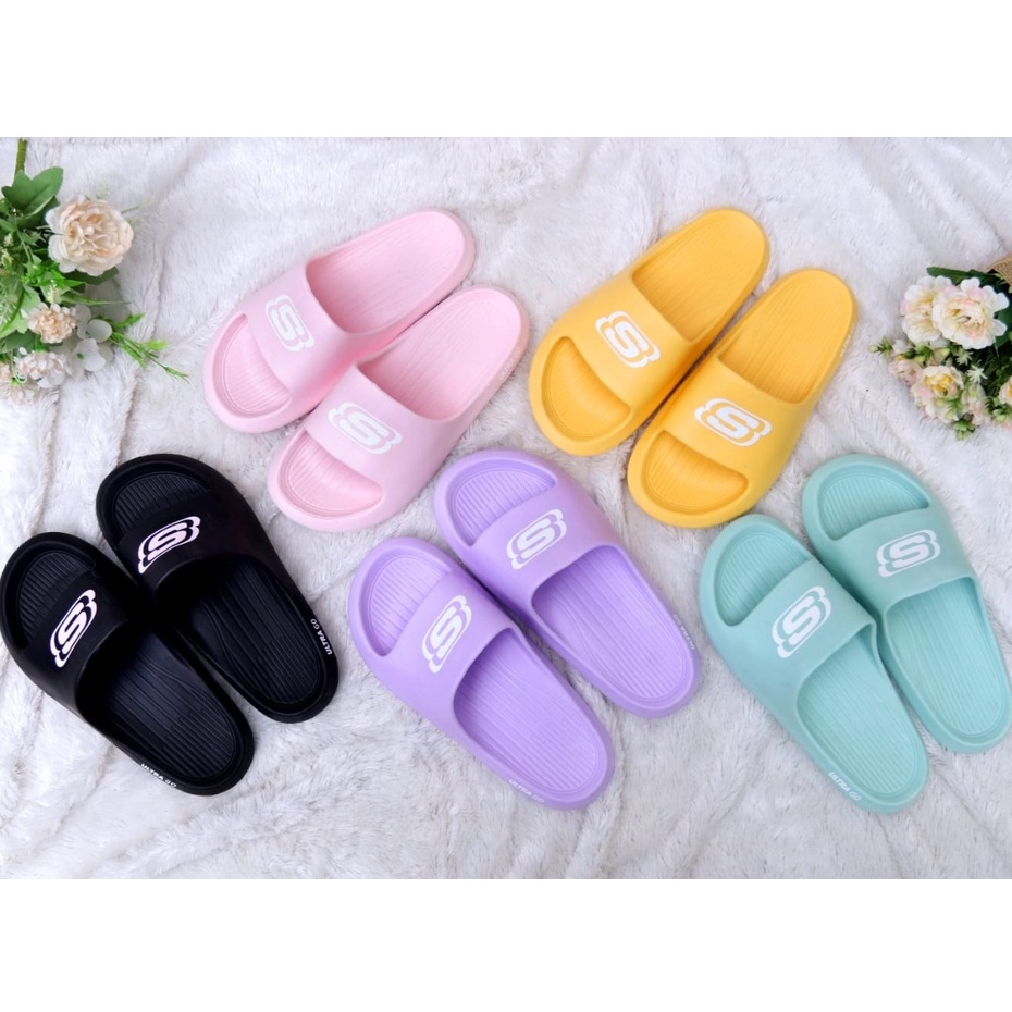 Sandal Wanita Selop Skecher Sandal Skechers Cewek Sandal Slip On Skechers Sendal Selop Sketcher Original Cewek Korea Murah Sendal Slide Wanita Terbaru