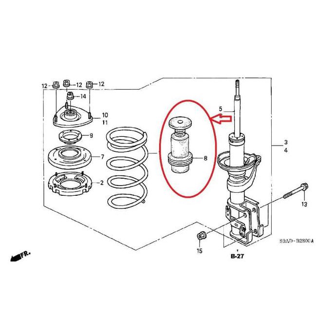 KARET STOPPER SHOCK STREAM CRV KARET ABU SHOCK DEPAN STREAM CRV