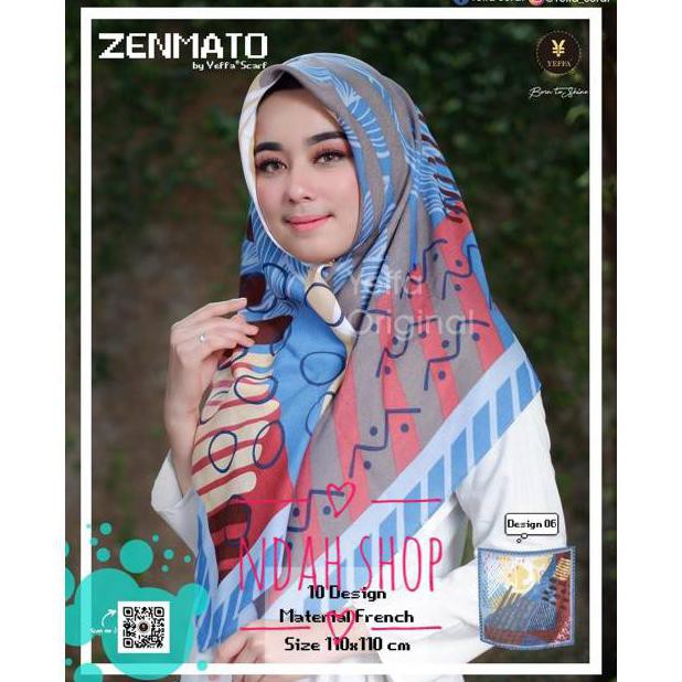 Promo kerudung yeffa scarf - jilbab new zenmato - hijab muslimah -motif baru merah