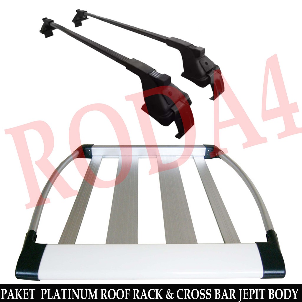 Paket Rak Mobil Roof Rack Platinum &amp; Cross Bar Jepit Body All New Swift