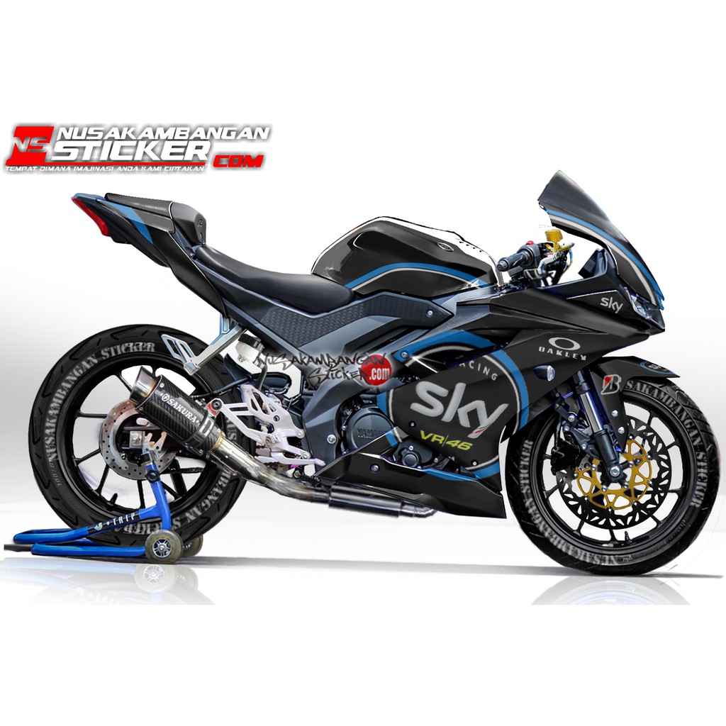Decal Sticker Yamaha R15 V3 Racing Sky Hitam