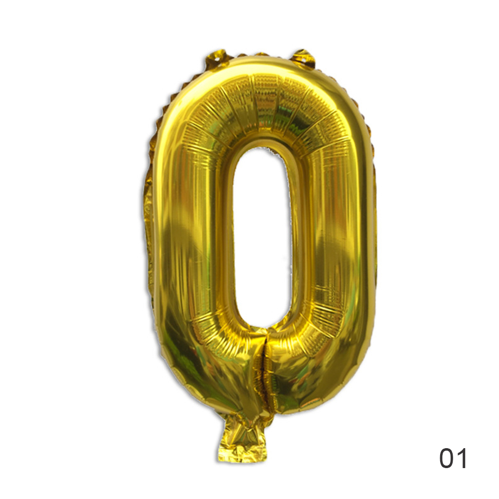 Balon Foil Helium Bentuk Angka Warna Emas Ukuran 32 Inch Untuk Dekorasi Pesta Ulang Tahun