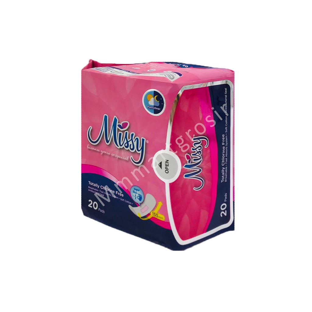 Missy / Pembalut Herbal Non wing / Pantyliner 15mm / 20pads