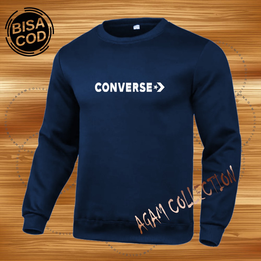 Agam collection Sweater Distro Converce 060 Premium Text Putih Pria Wanita