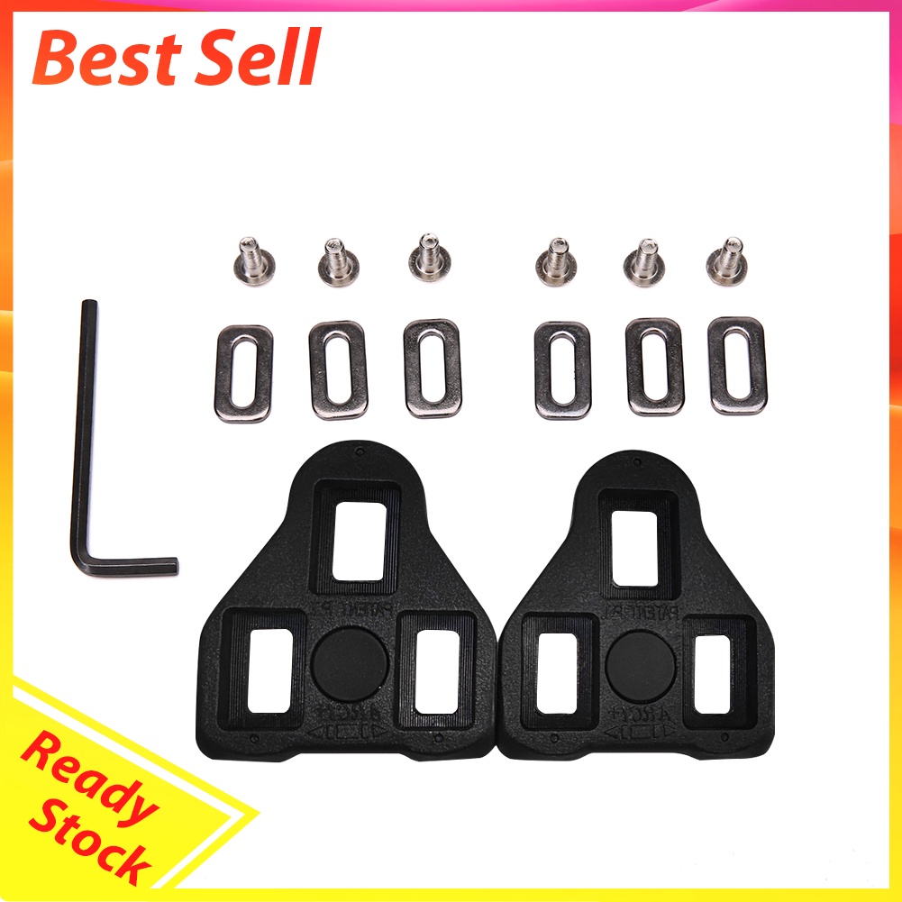 Road Bike Pedal Shoes Cleats Clip Set Bicycle Self-Locking Shoe Locks Black