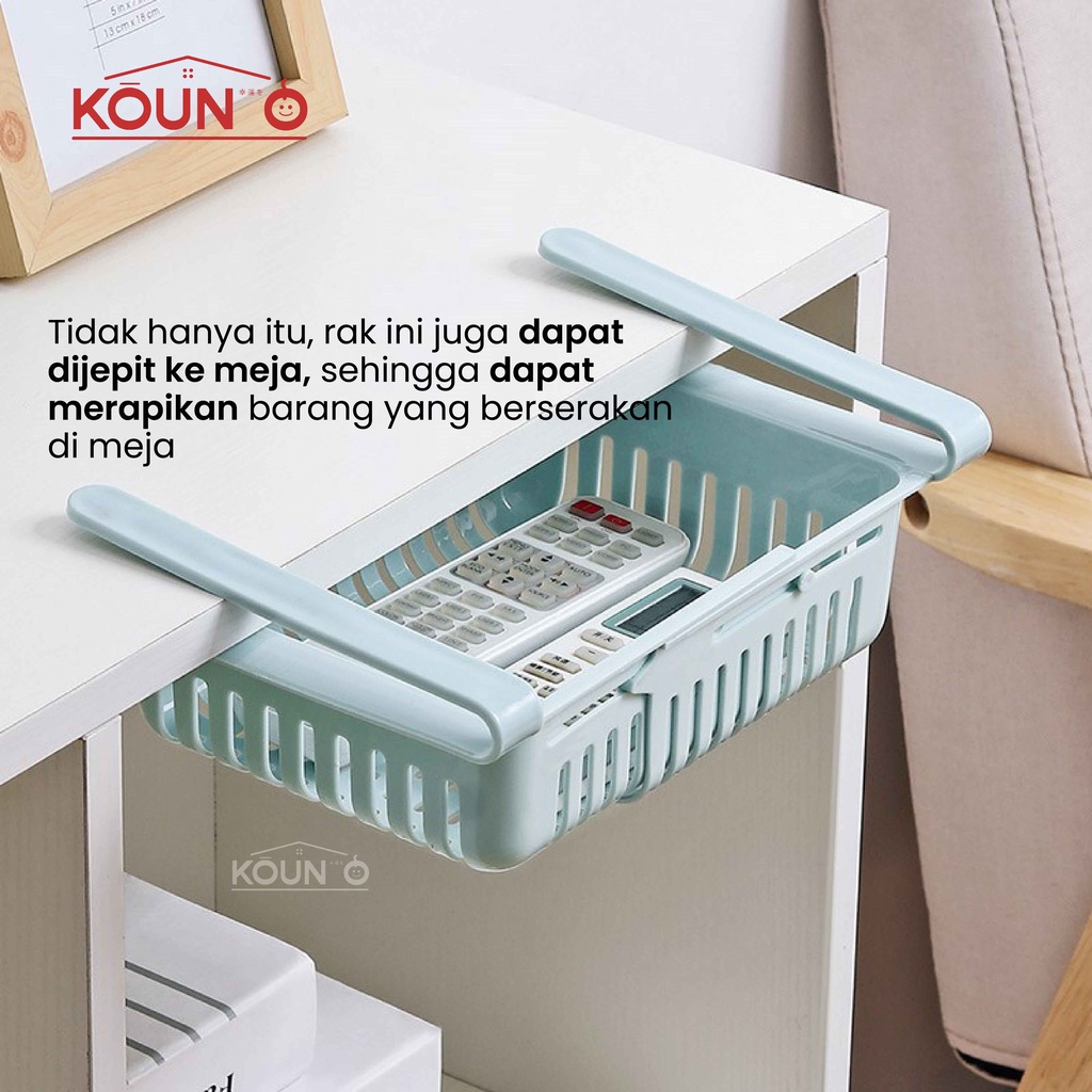 Rak Penyimpanan Keranjang Kulkas Sekat Partisi Tempat Serbaguna Fridge Pull Out Storage