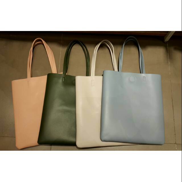 MINISO ORIGINAL 7wrn. PU plain Totebag. tas miniso murah. Ready surabaya. miniso real picture
