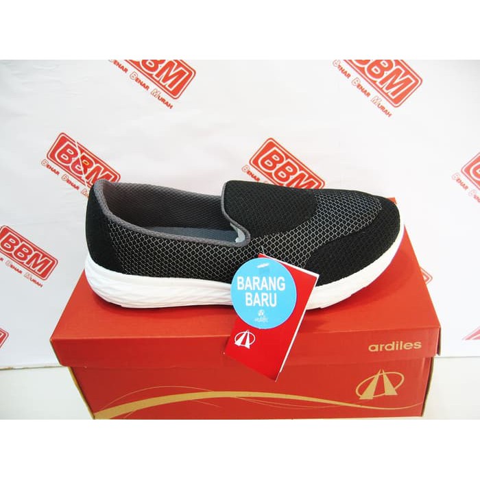 ARDILES PESTA - SEPATU WANITA SLIP ON SANTAI - Hitam/Abu
