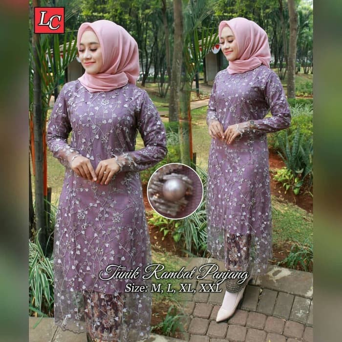 set kebaya tunik rambat panjang berkualitas