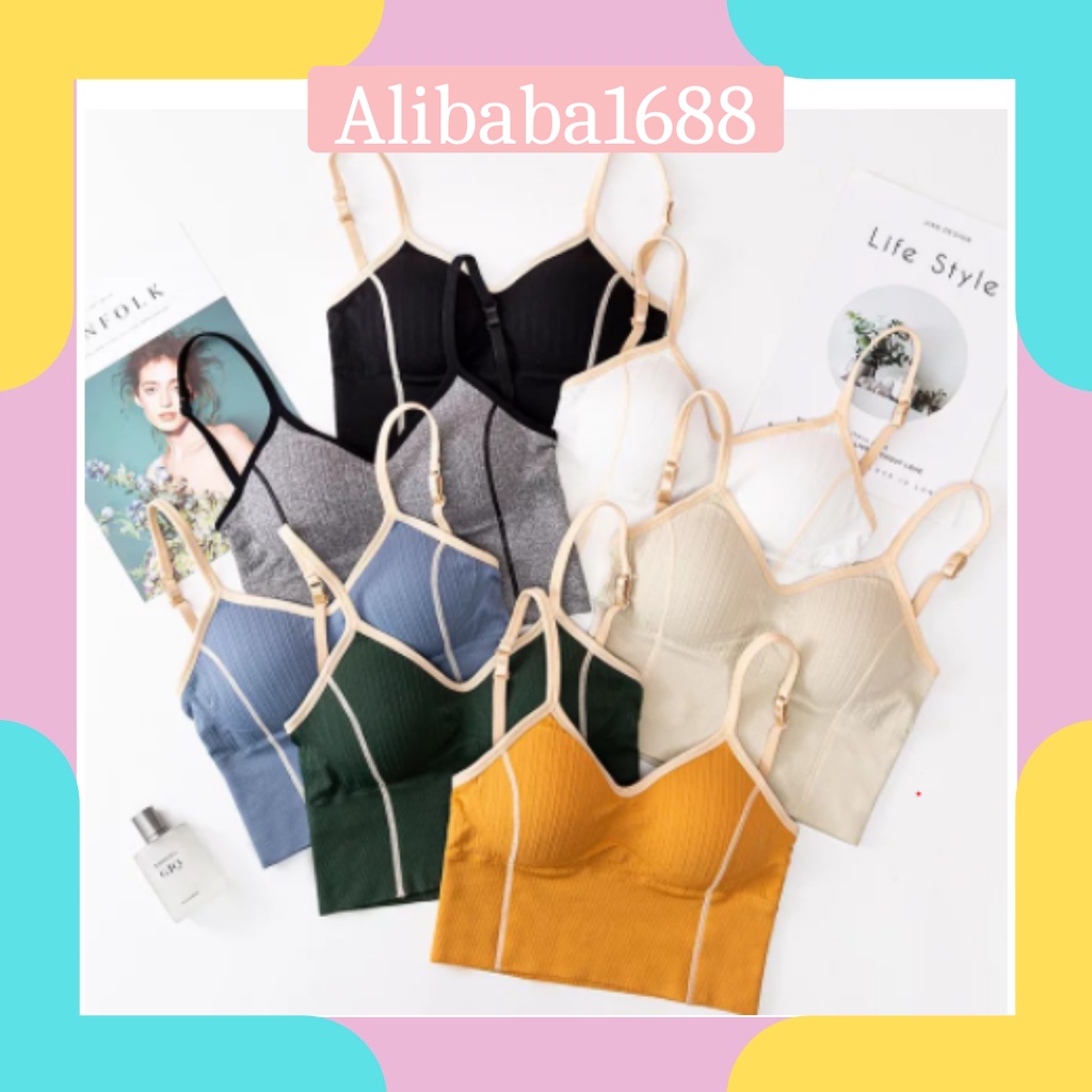 *ALIBABA1688* BRA CROP TOP WANITA PAKAIAN DALAM TANKTOP WANITA BAHAN HALUS LEMBUT REAL PICT