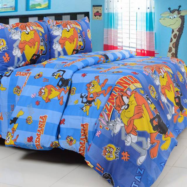 Sprei + bedcover katun lokal motif tazmania