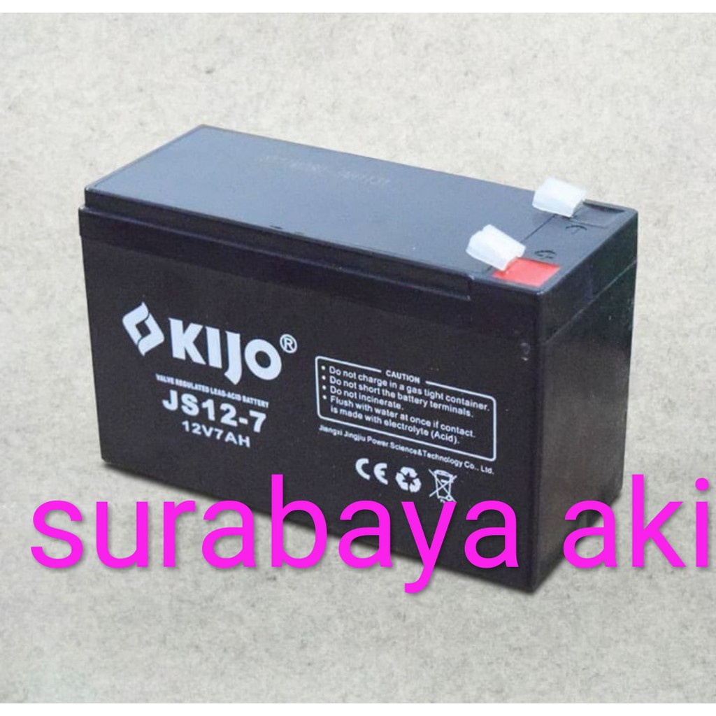 battery UPS baterai Aki MOBIL MaiNAN anak aki sprayer alat semprot pertanian 12V 7.5AH AKI KIJO 12v 7ah KIJO 7AH AKI SURABAYA AKI