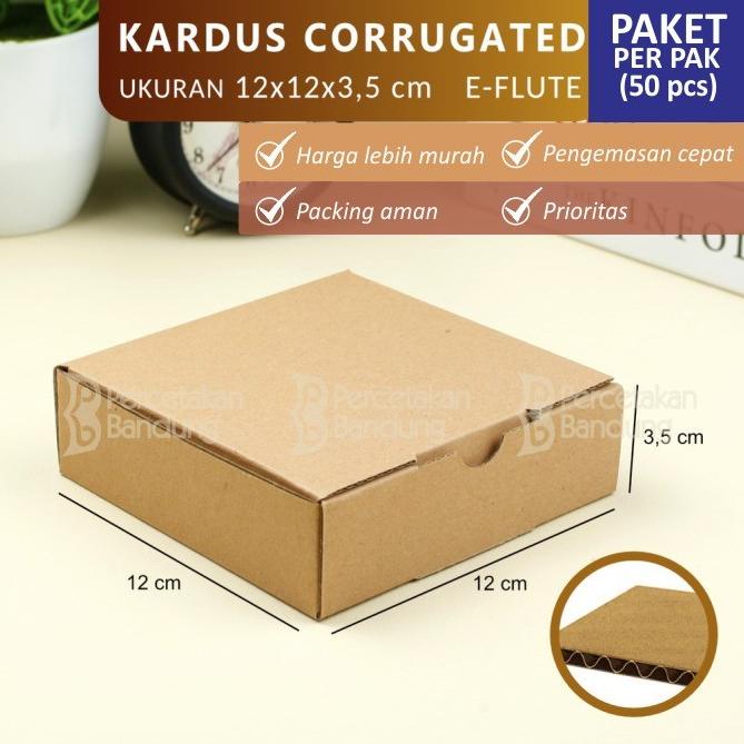 

KARDUS CORRUGATED 12x12x3.5CM | DIE CUT | KOTAK KARTON | PER PAK 50