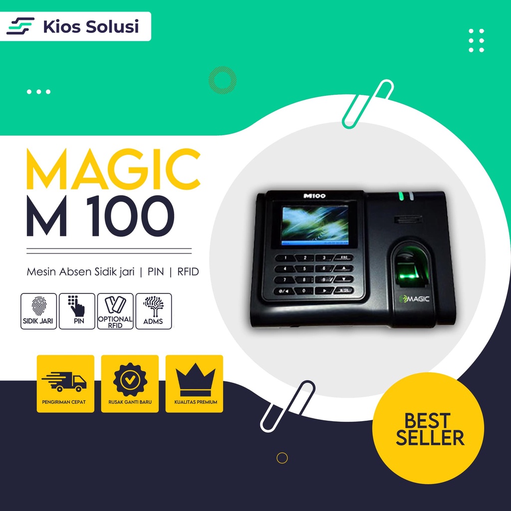 Mesin Absen | Akses Kontrol | Fingerprint | Magic M100 | Absensi Sidik Jari | PIN | Sudah ADMS